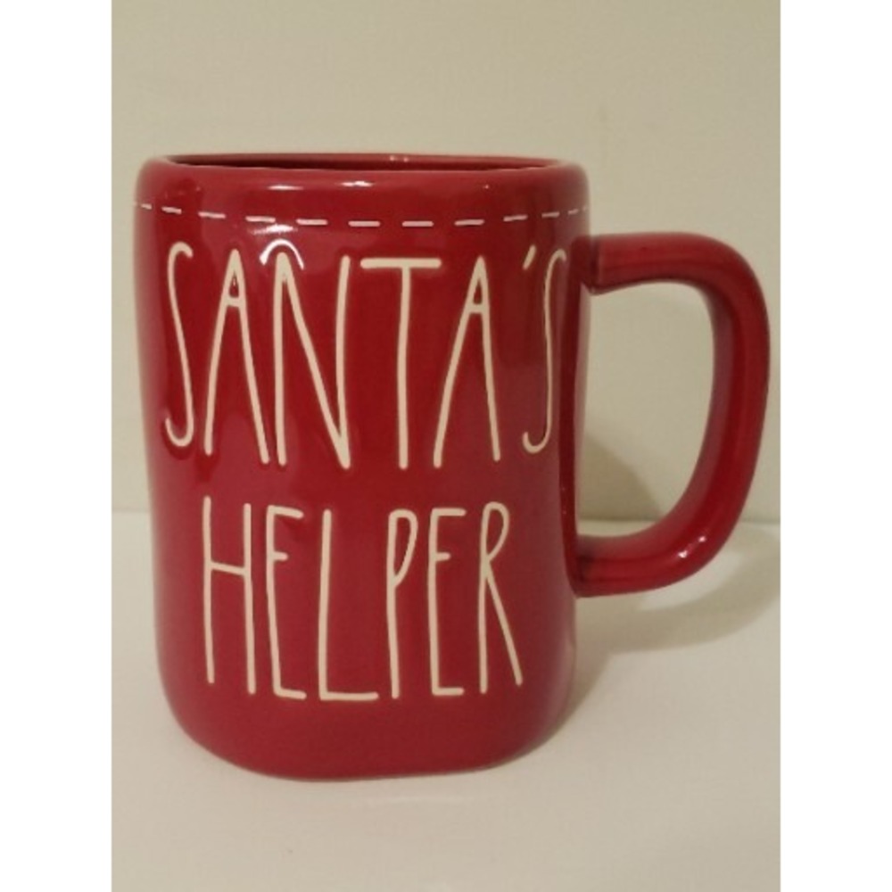 Rae Dunn Santas Helper‎ Mug Red Cup Ceramic Magenta